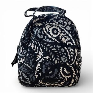 Vera Bradley Insulated Lunch Bag Quilted Cotton Floral Paisley Noir